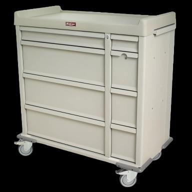 Medication Cart Standard Line Steel Body / Aluminum Drawers 45-3/4 H X 43 W X 23-1/2 D Inch Hammer Beige (Sand)