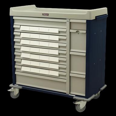 Medication Cart Standard Line Aluminum / Steel 43 X 45.75 X 23.5 Inch Beige 27.5 X 17 Inch Left Side, 6.625 X 17 Inch Right Side
