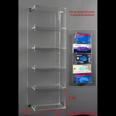 Poltex Acrylic Glove Box Holder for Medical Facilities - Wall Mount, Holds 5 Boxes, Clear