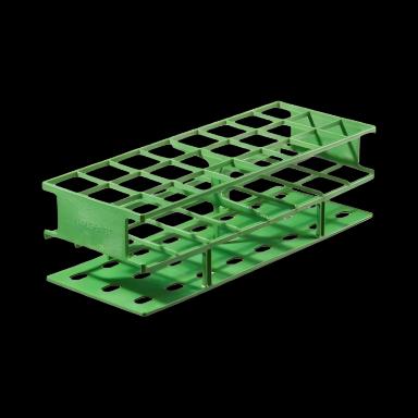 Nalgene Unwire 24-Place Test Tube Rack for 30mm Tubes - Green, Acetal Plastic, 5970-0430