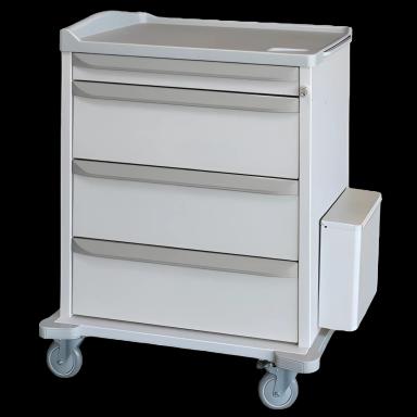 M Series Aluminum Medication Cart M4PC-E-PM-D103 with Keylock Narcotic Box