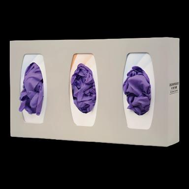 Glove Box Holder Horizontal or Vertical Mounted 3-Box Capacity Quartz 4-1/4 X 10-1/8 X 17-1/8 Inch Plastic