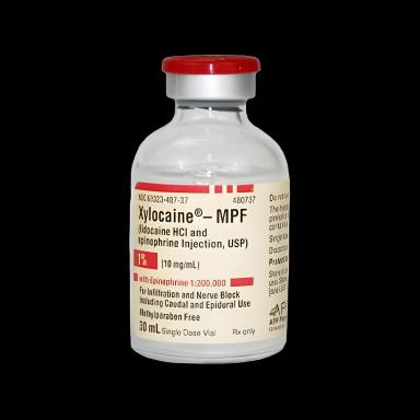 Xylocaine® - MPF with Epinephrine Lidocaine HCl / Epinephrine, Preservative Free 1% - 1:200,000 Injection Single-Dose Vial 30 mL - 1016430