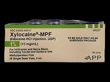 Xylocaine® - MPF Lidocaine HCl, Preservative Free 1%, 10 mg / mL Injection Single-Dose Vial 5 mL