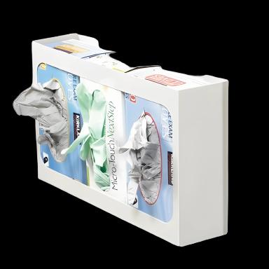 AliMed Cart Mounted Glove Box Holder, 3-Box Capacity, Latex-Free, White
