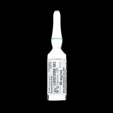 Lidocaine HCl, Preservative Free 4%, 40 mg / mL Injection Ampule 5 mL - 1017980
