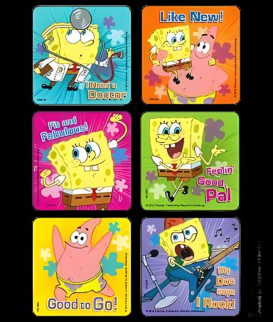 Disney® 75 per Pack SpongeBob - Doctor Visit Medical Sticker 2-1/2 Inch
