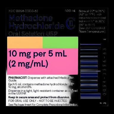 Methadone HCl 10 mg / 5 mL Oral Solution, Citrus Flavor - 500 mL Bottle