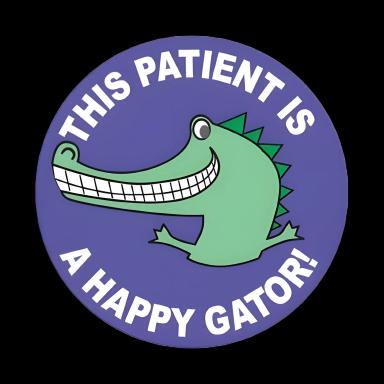 PDC® Happy Gator Pediatric Reward Sticker, 2 Inch - Reduce Child Anxiety at Medical Visits
