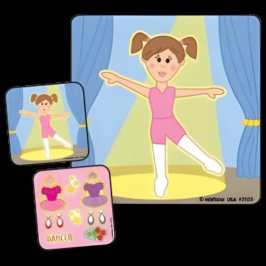 Kids Love Stickers® 90 per Pack Ballerina Make - A - Sticker , Assorted Sticker 2-1/2 Inch
