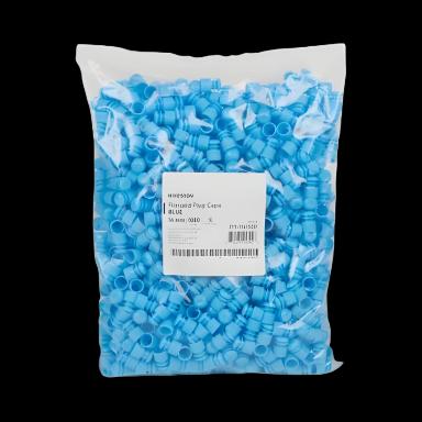 McKesson 16 mm Blue Polyethylene Flanged Plug Caps for Laboratory Tubes