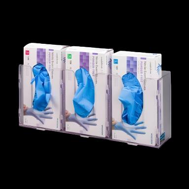 Clear PETG Plastic Glove Box Holder Wall Mounted - 3 Box Capacity by Poltex