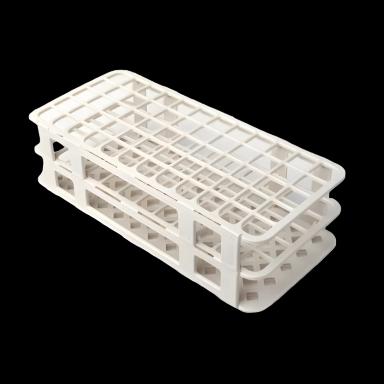 Fold and Snap Test Tube Rack for 5-15 mL Tubes, 60-Place, Autoclavable, Polypropylene - White