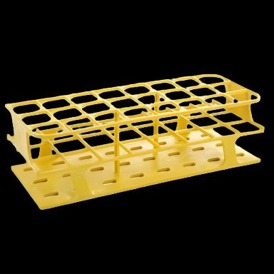 OneRack® Full Size Test Tube Rack, 24-Place, 15-50 mL Tubes, Yellow, Fiberglass-Reinforced POM
