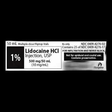 Lidocaine HCl 1%, 10 mg / mL Injection Multiple-Dose Vial 50 mL - 00409427602