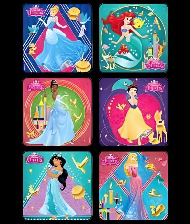 Disney® Princesses Glitter Stickers 2-1/2 Inch for Pediatric Rewards - 75 Pack