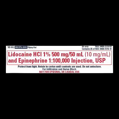 Lidocaine HCl / Epinephrine 1% - 1:100,000 Injection Multiple-Dose Vial 50 mL