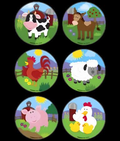 Kids Love Stickers® 90 per Pack Baby Barnyard Animals , Assorted Sticker 2-1/2 Inch