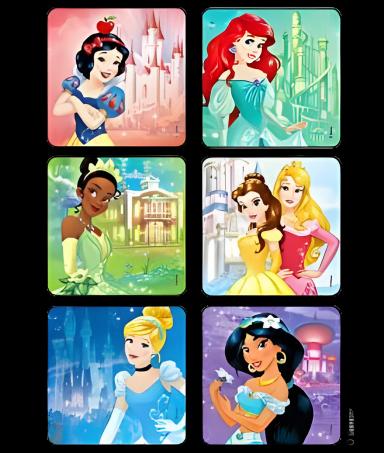 Disney® Princesses Castles Stickers, 75/Roll, 2-1/2 Inch for Pediatric Rewards