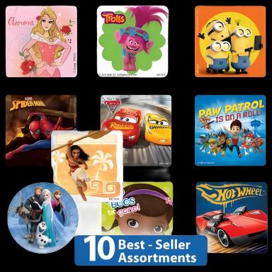 SmileMakers® Licensed Character Stickers for Healthcare, 2-1/2 Inch, 1000/Roll