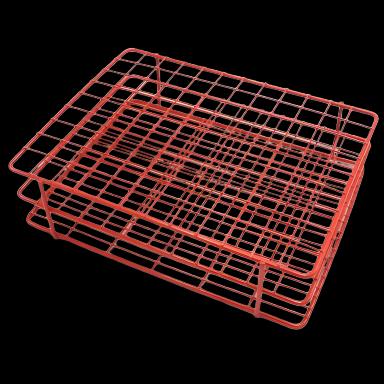 108-Place Wire Rack Test Tube Holder for 13-16mm Tubes - Red, HDPE Coated