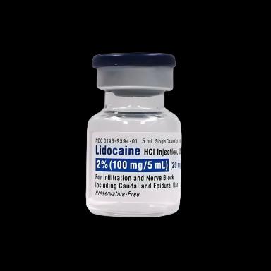 Lidocaine HCl, Preservative Free 2%, 20 mg / mL Injection Single-Dose Vial 5 mL - 1019700