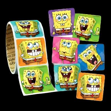 Disney® 100 per Roll SpongeBob Faces Sticker 1-5/8 Inch