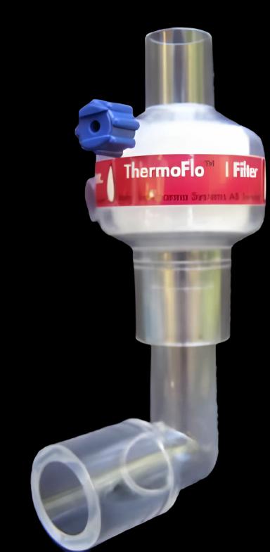 Heat and Moisture Exchanger with Filter CircuitGuard™ 18.16 mg/L @ 500 mL Vt 0.18-2.22 cm H₂O @ 60 L/min