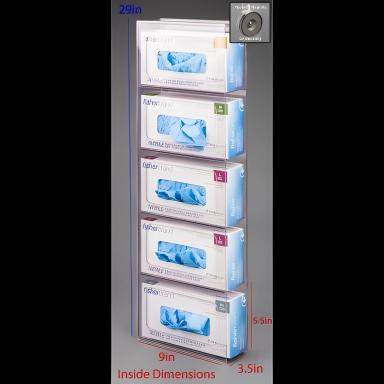 Poltex Magnet Mount Glove Box Holder for 5 Boxes - Clear PETG, Durable & Latex-Free