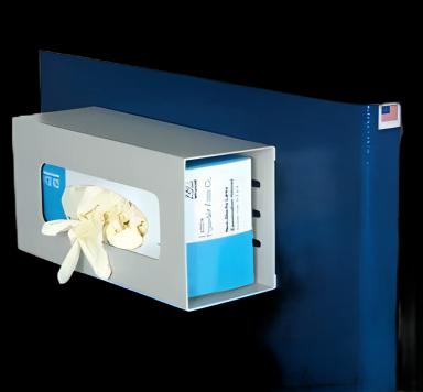 Glove Box Holder Cart Mounted 1-Box Capacity Putty 4-1/5 X 5-1/2 X 11-1/2 Inch Aluminum
