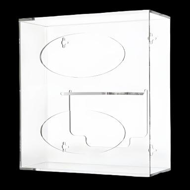 Acrylic Glove Box Holder Wall Mounted, 2-Box Capacity - Market Lab Inc