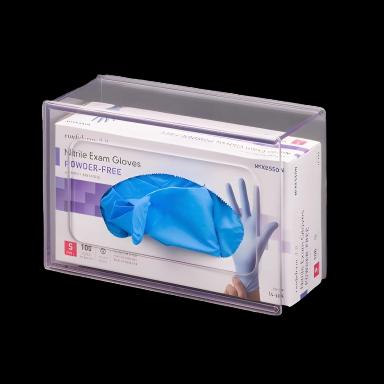Wall Mounted Glove Box Holder - 1-Box Capacity, PETG Plastic, Clear, ADA Compliant