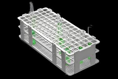 Stacking Test Tube Rack No-Wire™ 90 Place 10 to 13 mm Tube Size White 2-1/2 X 4-1/8 X 9-3/4 Inch