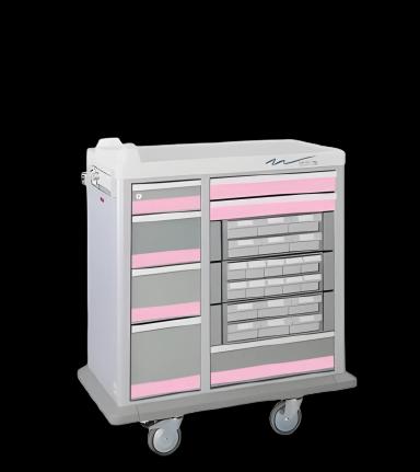 Heavy-Duty Steel Medication Cart with Full-Size Drawers and Narcotics Lock