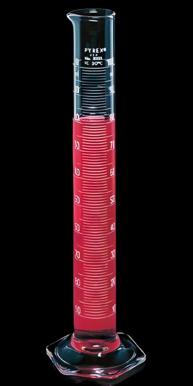 Graduated Cylinder Double-Scale Pyrex Borosilicate Glass 25 mL
