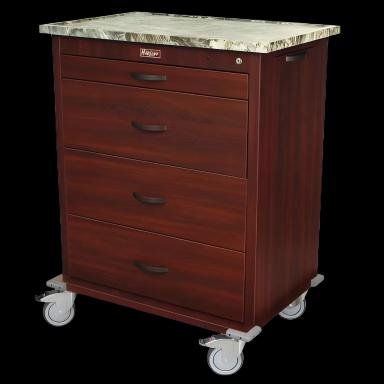 Medication Cart 24.5 X 34.5 X 45 Inch Cherry