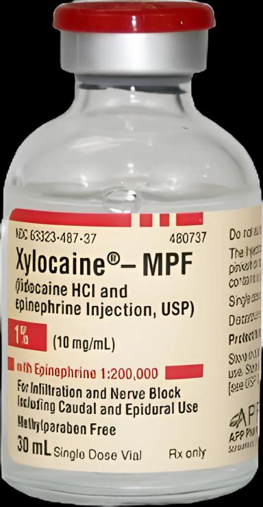 Xylocaine® - MPF with Epinephrine Lidocaine HCl / Epinephrine, Preservative Free 1% - 1:200,000 Injection Single-Dose Vial 30 mL - 63323048737