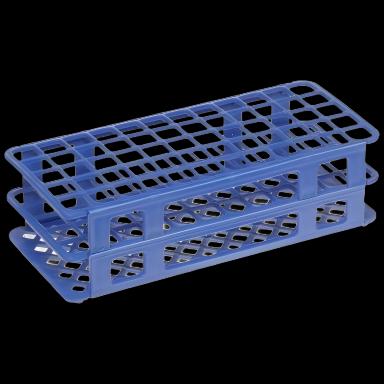 60-Place Foldable and Snap Test Tube Rack for 5-15 mL Tubes, Blue - Heathrow Scientific