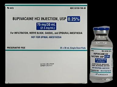 Bupivacaine HCl, Preservative Free 0.25%, 2.5 mg / mL Injection Single-Dose Vial 30 mL - 55150016830