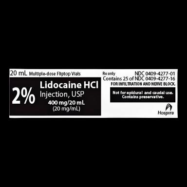 Lidocaine HCl 2%, 20 mg / mL Injection Multiple-Dose Vial 20 mL - 00409427701