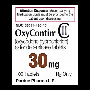 Oxycontin® Oxycodone HCl 30 mg Tablet Bottle 100 Tablets CII