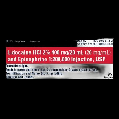 Lidocaine HCl / Epinephrine 2% - 1:200,000 Injection Single-Dose Vial 20 mL - 00409318301
