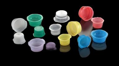 Vacucap T402 Series LDPE Flanged Plug Cap for 16mm Blood Collection Tubes, Non-Sterile, Green