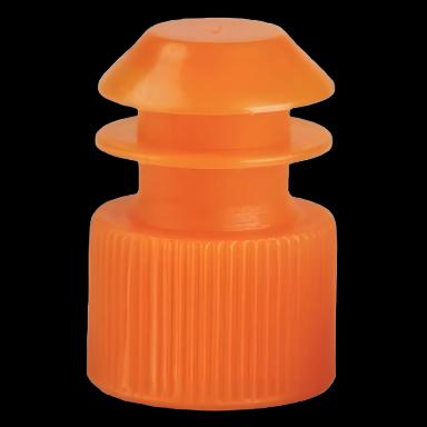 McKesson 16mm Polyethylene Flanged Plug Caps for Blood Drawing, Glass & Plastic Tubes - Orange