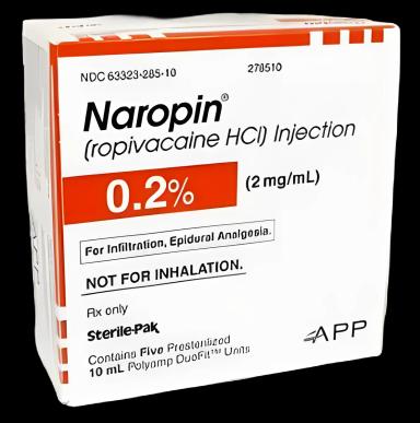 Naropin® Ropivacaine HCl, Preservative Free 0.2%, 2 mg / mL Injection Ampule 10 mL
